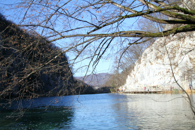 view of lake with blue water
